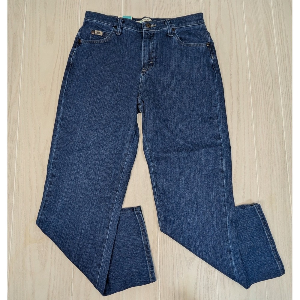 Lee Jeans Women's Blue Dark Stone 8 Petite Relaxed Fit Stretch tagged 10 vintage